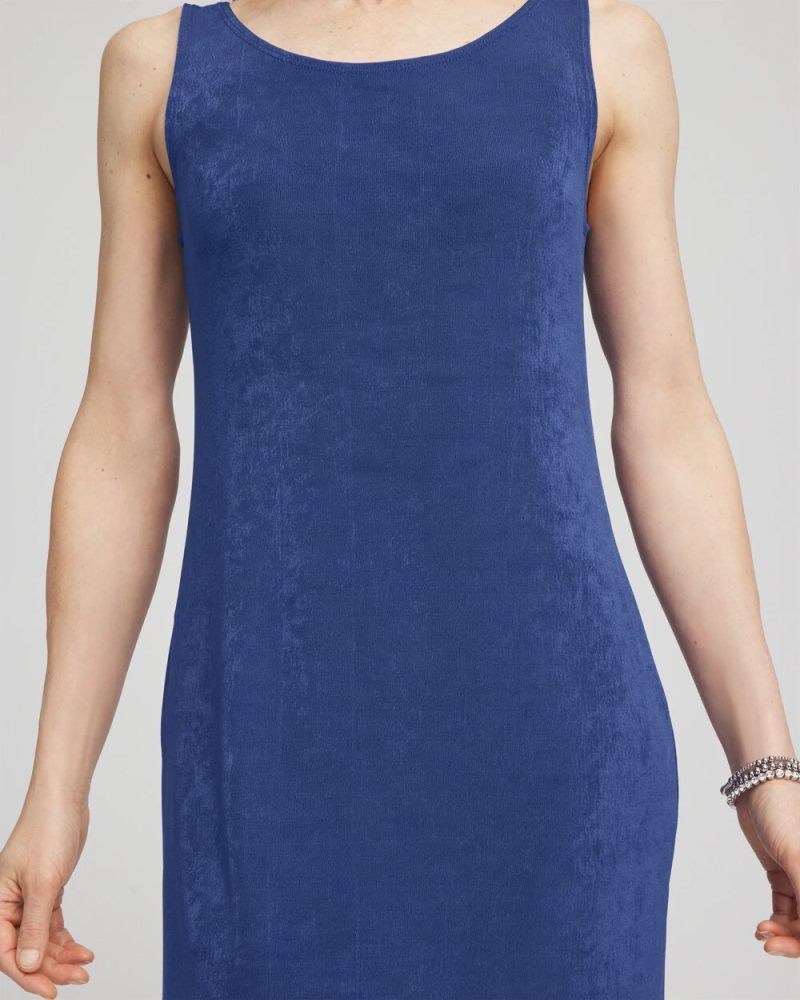 Chicos Travelers™ Convertible Sleeveless Tank Dress - BLUE CASA