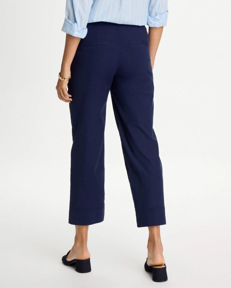 Chicos Relaxed Linen Crop Pant - PASSPORT BLUE