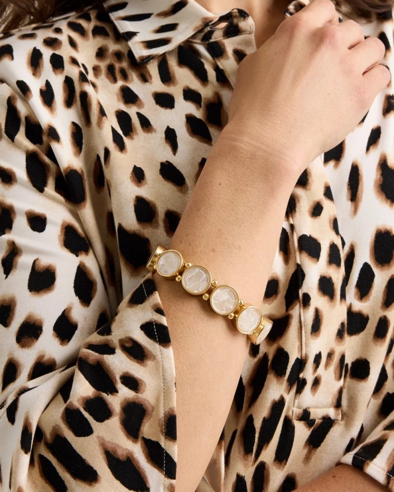 Chicos Pearlescent Goldtone Stretch Bracelet - GOLD