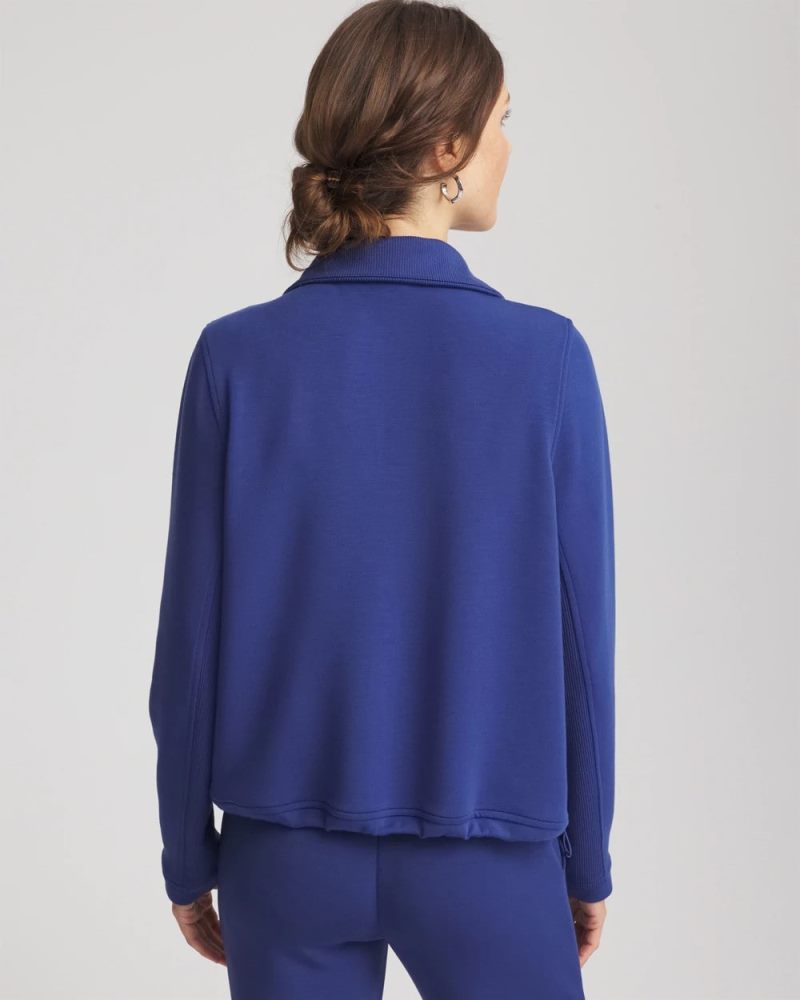 Chicos Zenergy® Ribbed Sweatshirt - DARK HARBOR