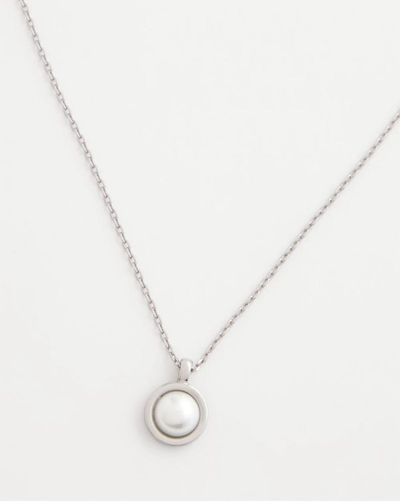 Chicos Silver Pearl Single Strand Necklace - SILVER