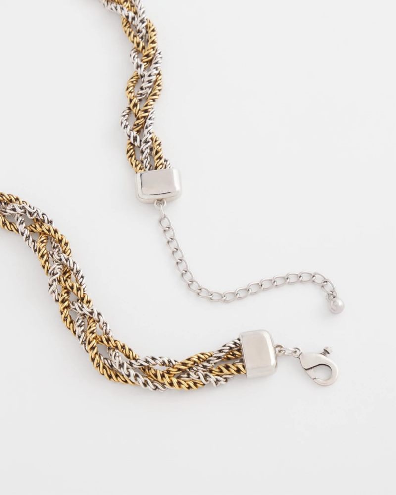 Chicos Mixed Metal Twist Necklace - MIXED METALS