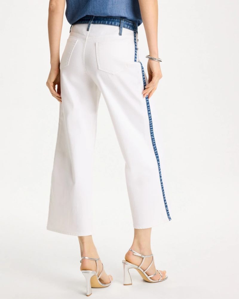 Chicos Girlfriend Straight Colorblock Jeans - ALABASTER