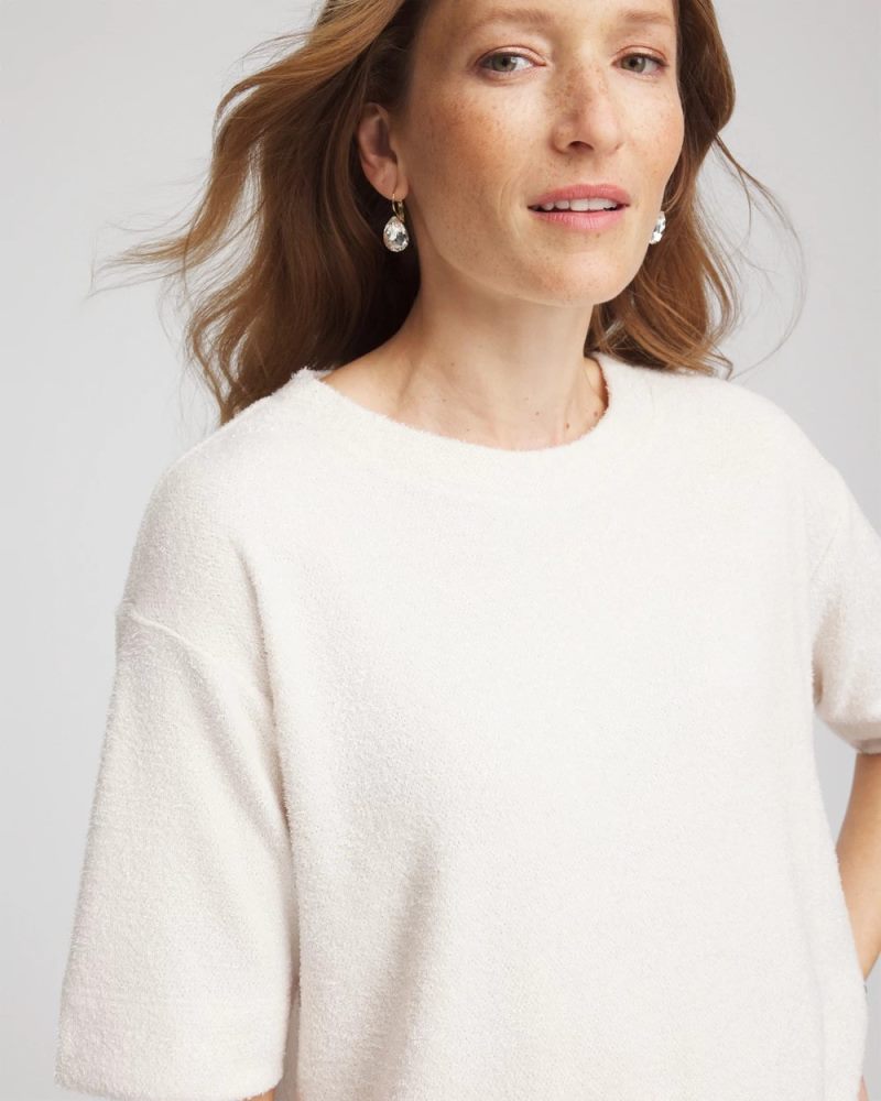 Chicos Cozy Crewneck Tee - ENGLISH CREAM