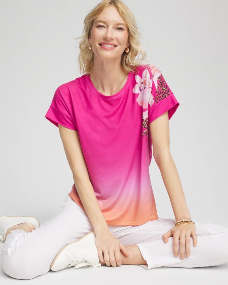 Chicos Zenergy® Slub Rio Sunset Tee - CRUSHED BERRIES