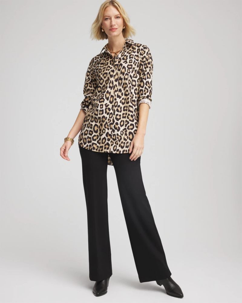 Chicos Juliet Wide Full Length Pant - BLACK