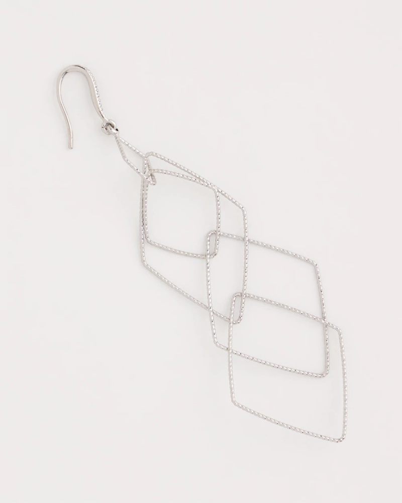 Chicos Geo Linear Drop Earrings - SILVER