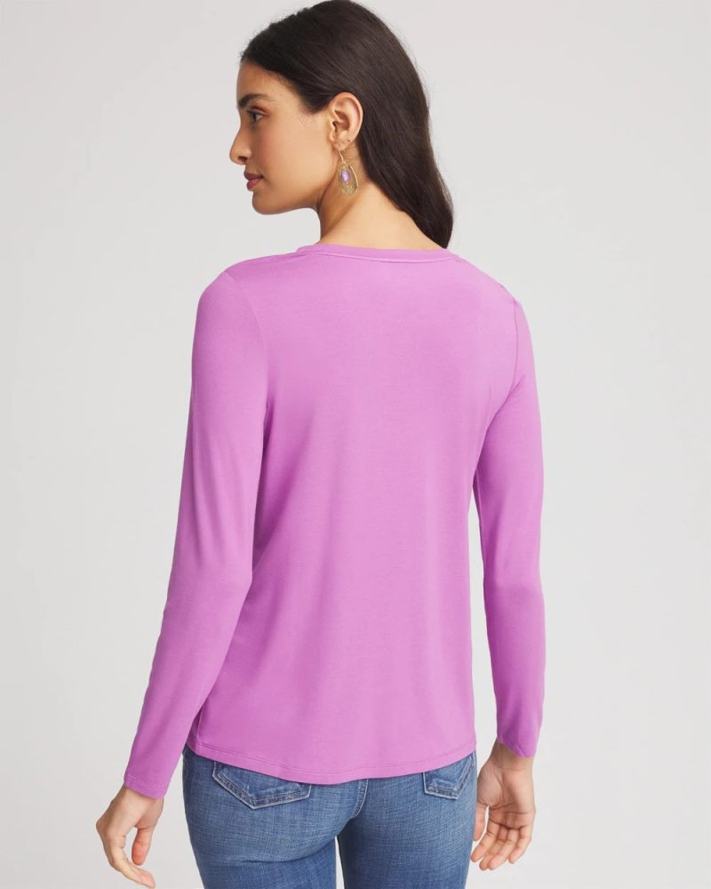 Chicos Foiled Touch of Cool™ Layering Tee - GOOSEBERRY