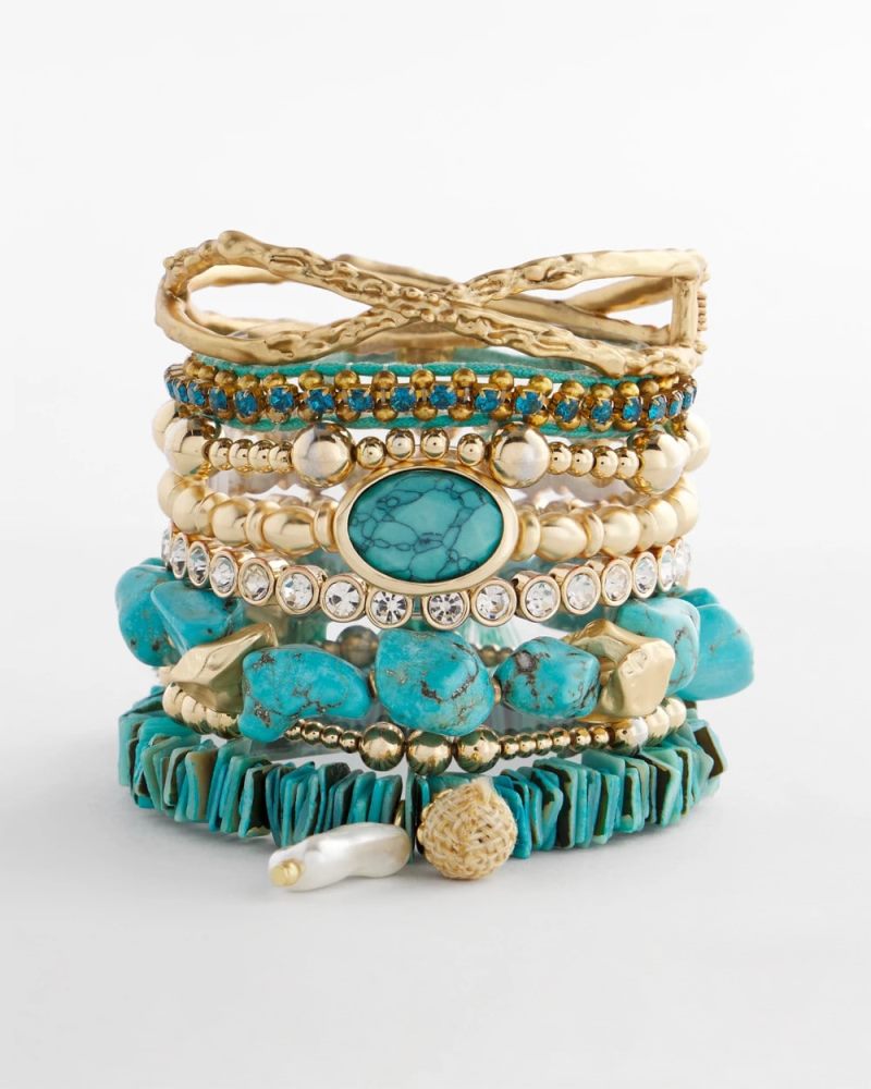 Chicos Adjustable Thread Wrapped Bracelet - TURQUOISE