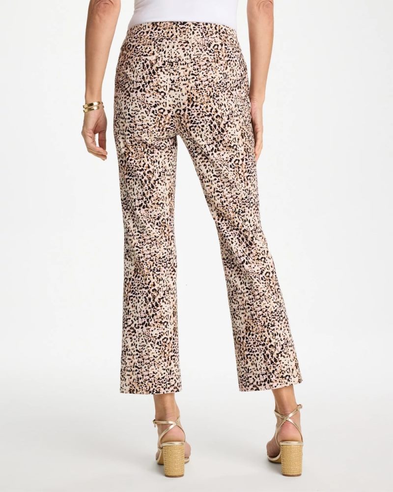 Chicos Brigitte™ Animal Print Crop Flare Pants - PALE SAND