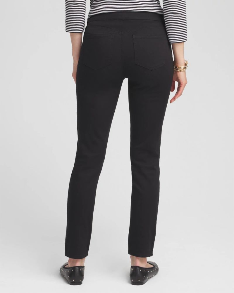 Chicos Denim Pull-On Ankle Jeggings - BLACK