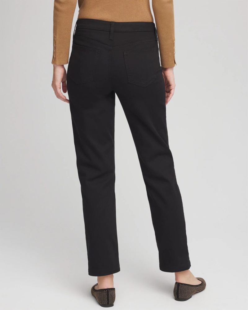 Chicos Girlfriend Straight Ankle Jeans - BLACK