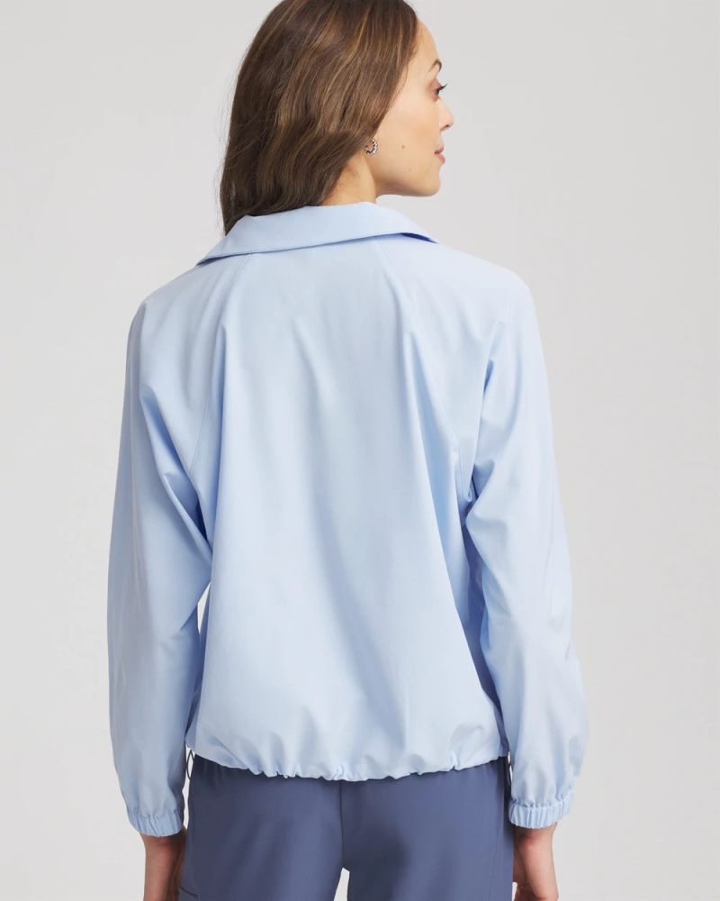 Chicos Zenergy® UPF Half-Zip Mockneck Top - DELPHINIUM BLUE