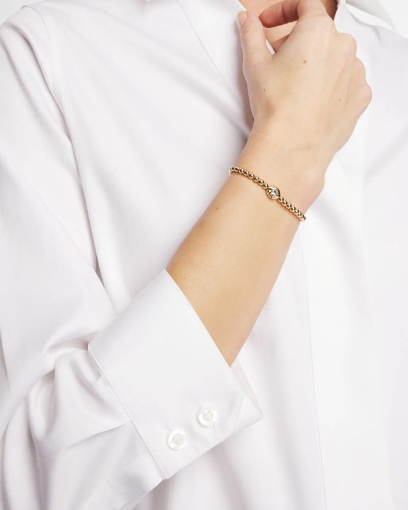 Chicos Mini Bead Stretch Hero Bracelet - GOLD