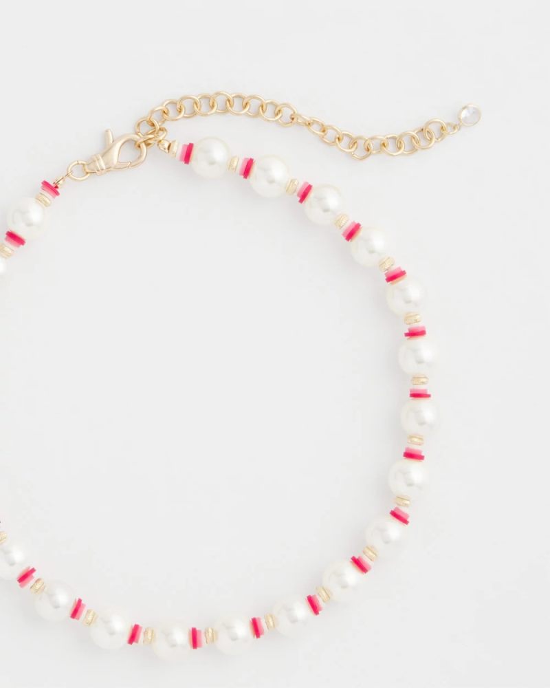 Chicos Short Pearl Pink Necklace - PINK