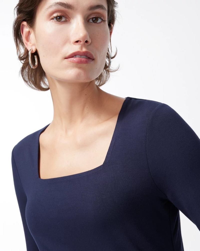 Chicos Touch of Cool™ Square Neck Tee - CLASSIC NAVY