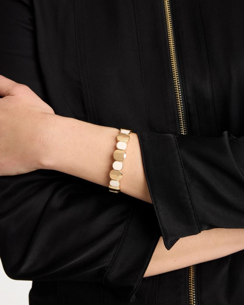 Chicos White Resin Glam Stretch Bracelet - WHITE