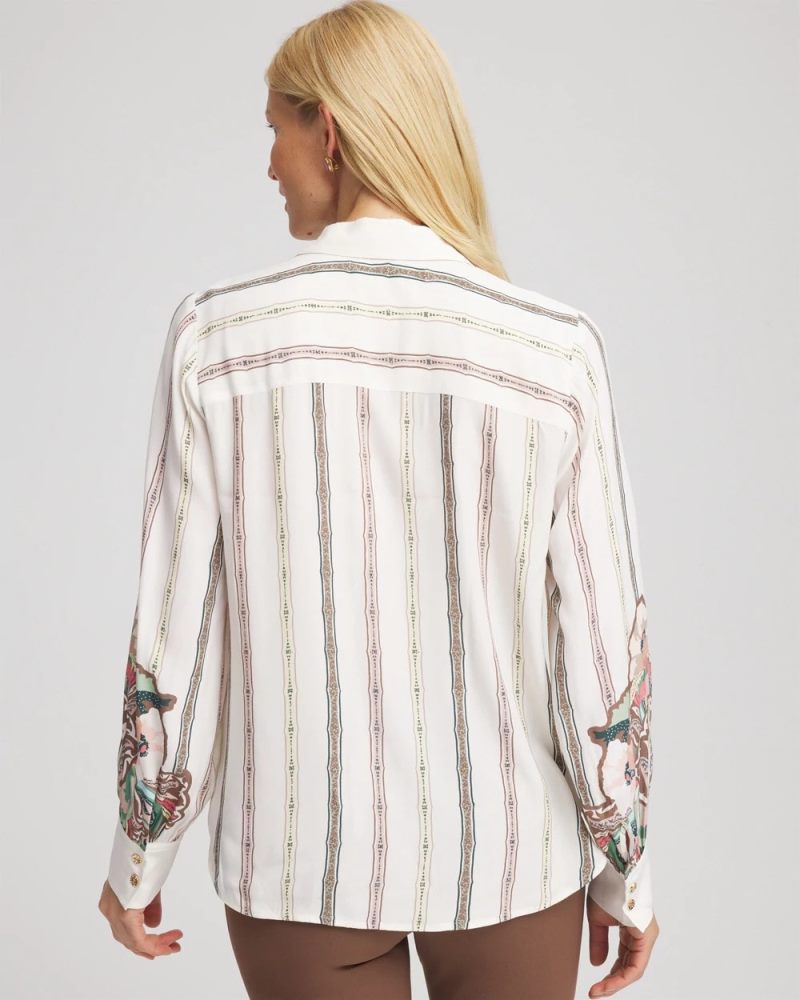 Chicos Silky Classic-Fit Shirt - ECRU