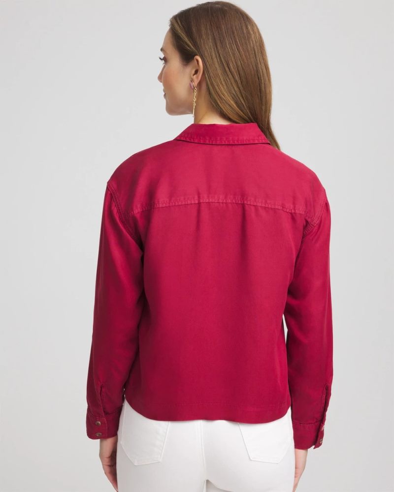 Chicos Tencel™ Classic Fit Shirt - RUSSET RED