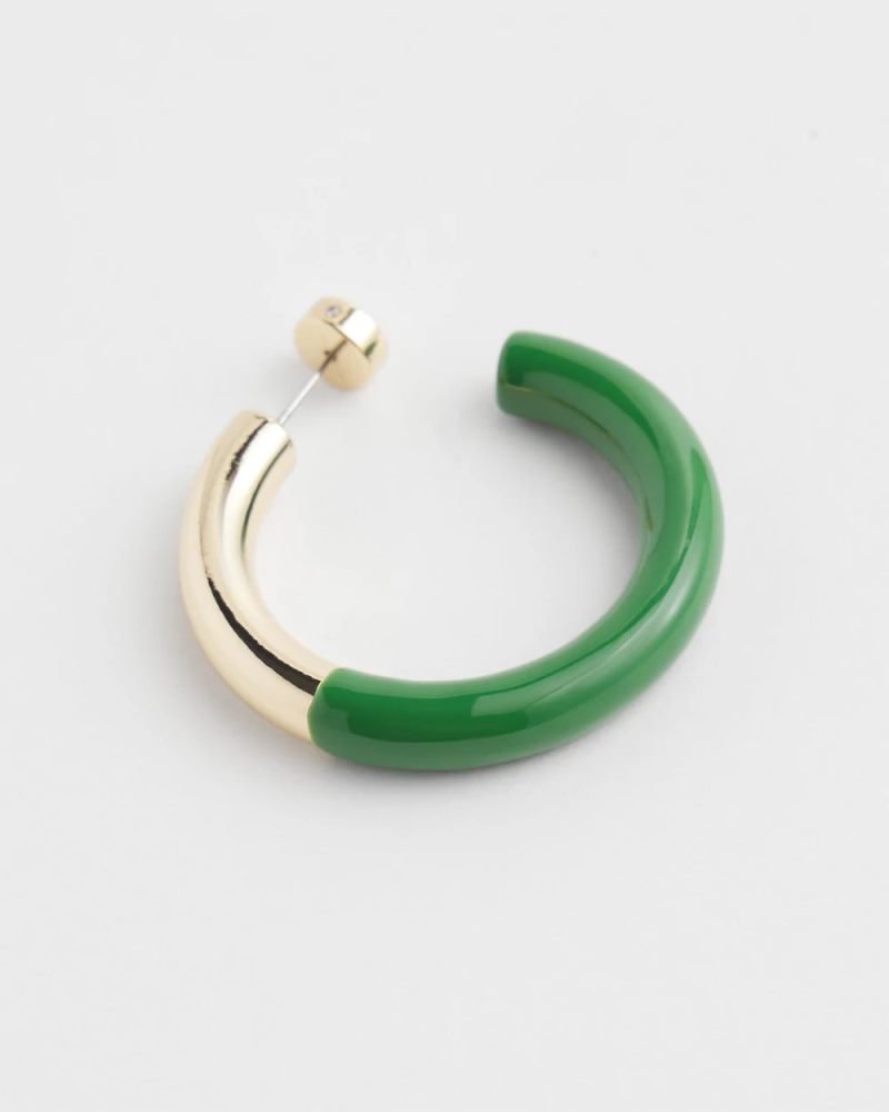 Chicos No Droop™ Green Dipped Hoops - VERDANT GREEN