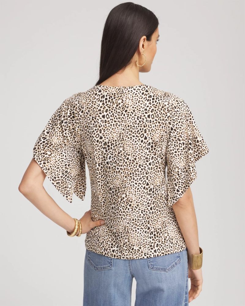 Chicos Touch of Cool™ Handkerchief-Sleeve V-Neck Tee - ECRU
