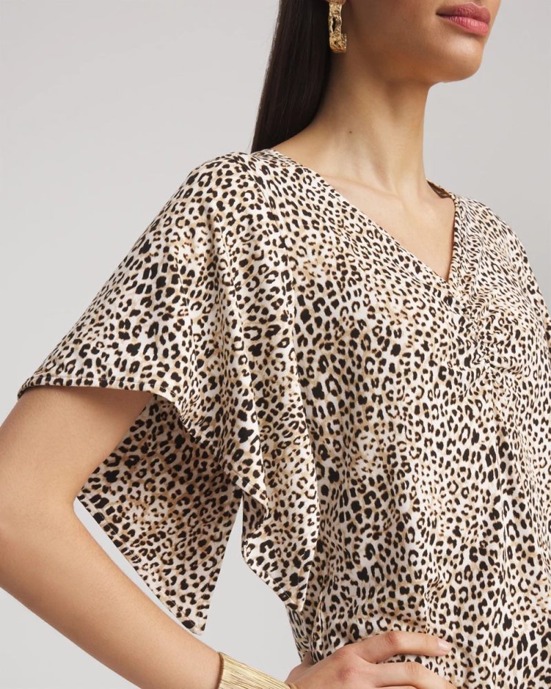 Chicos Touch of Cool™ Handkerchief-Sleeve V-Neck Tee - ECRU