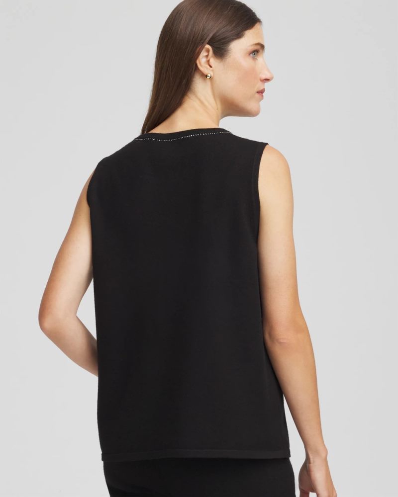 Chicos Zenergy® Luxe Diamante Tank - BLACK