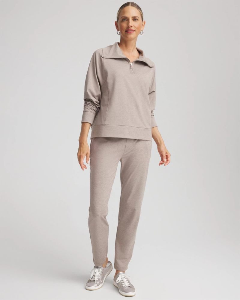 Chicos Zenergy® Cloud Half-Zip Pullover Top - ROCKY MOUNTAIN