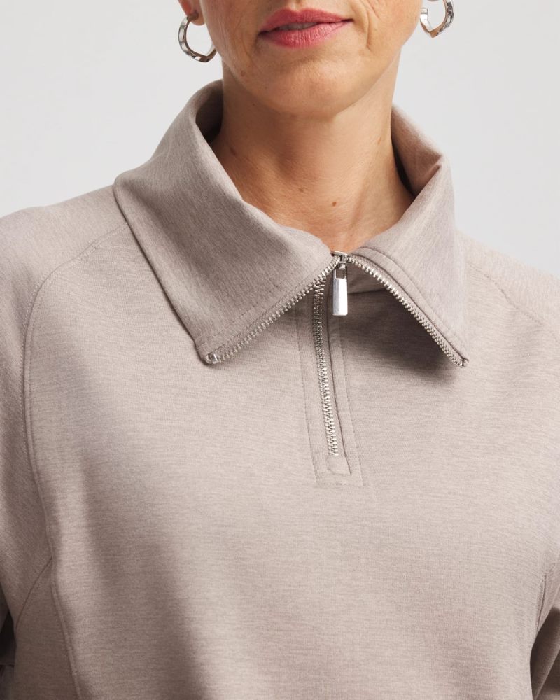 Chicos Zenergy® Cloud Half-Zip Pullover Top - ROCKY MOUNTAIN