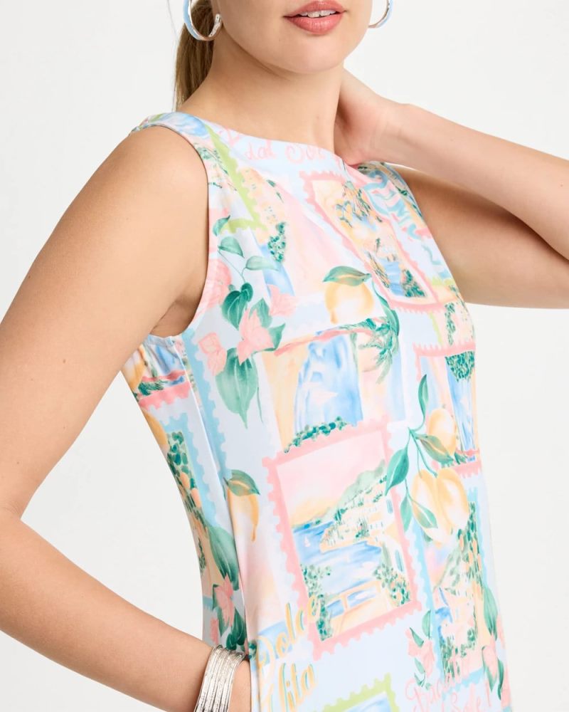 Chicos Jersey Knit Positano Shift Dress - BONDI BLUE