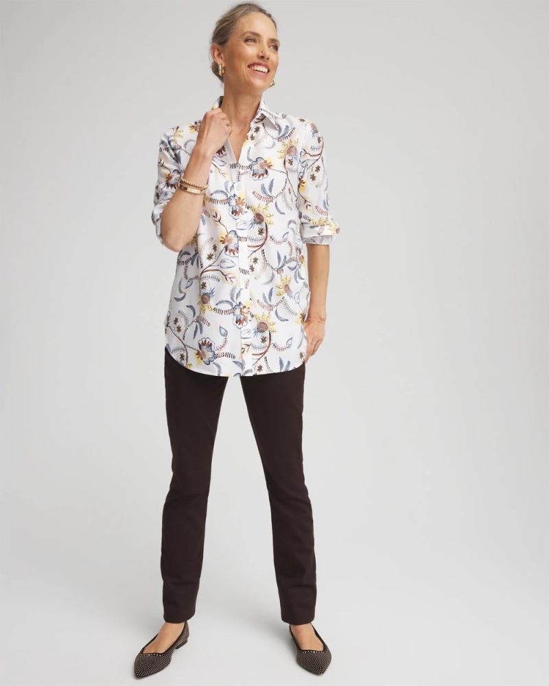 Chicos Girlfriend Slim Full-Length Jeans - COCOA BEAN