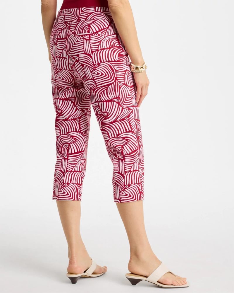 Chicos Brigitte™ Slim Geo Pull-On Capri Pant - CHERRY LUSH