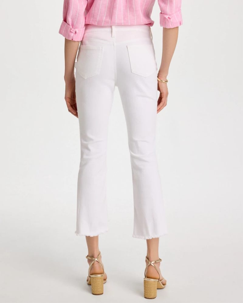 Chicos No-Stain Girlfriend Frayed Flared Jeans - ALABASTER