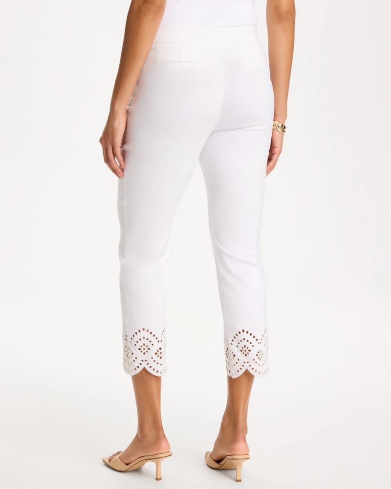 Chicos Brigitte™ Slim Scalloped Ankle Pants - ALABASTER