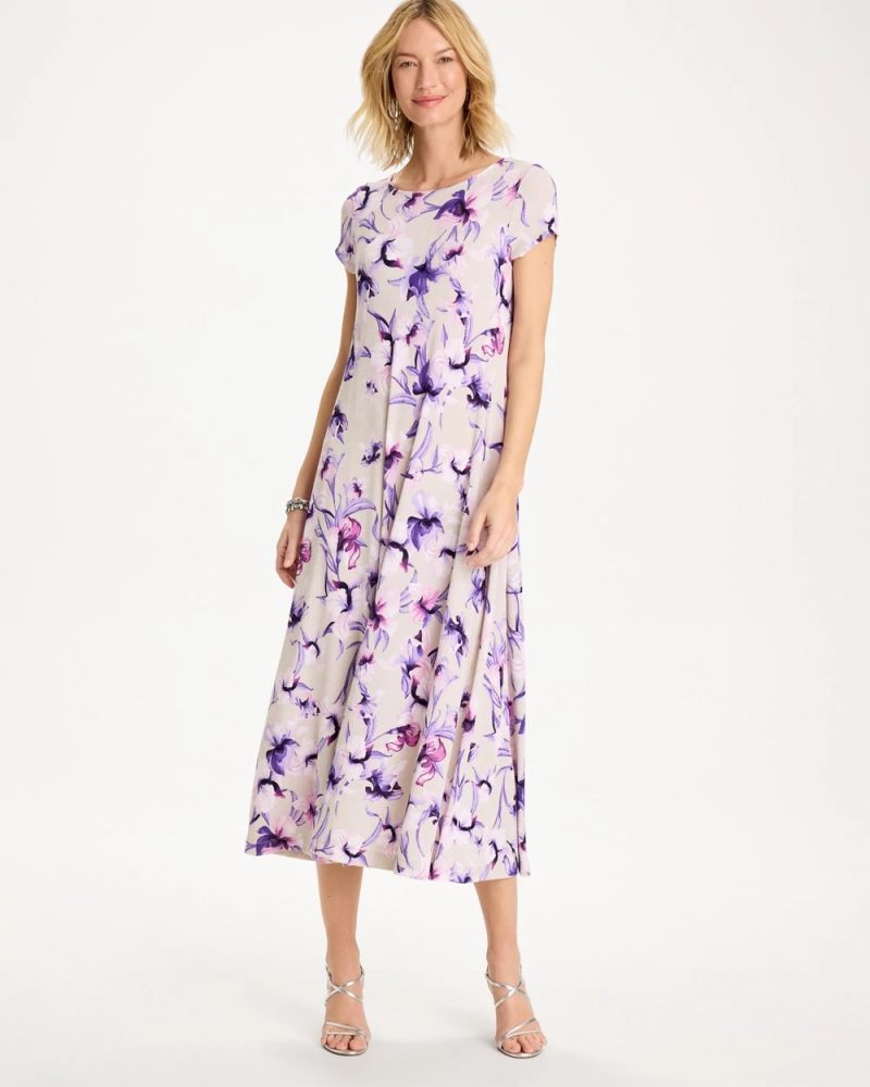 Chicos Travelers™ Amethyst Iris Maxi Dress - RICH AMETHYST