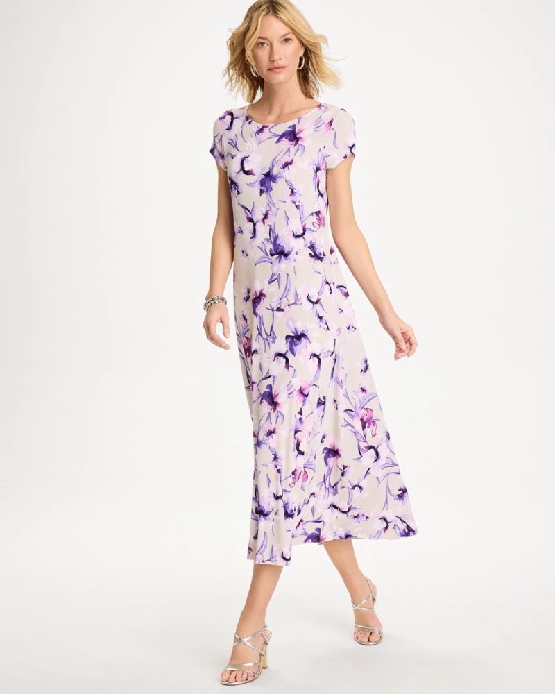 Chicos Travelers™ Amethyst Iris Maxi Dress - RICH AMETHYST