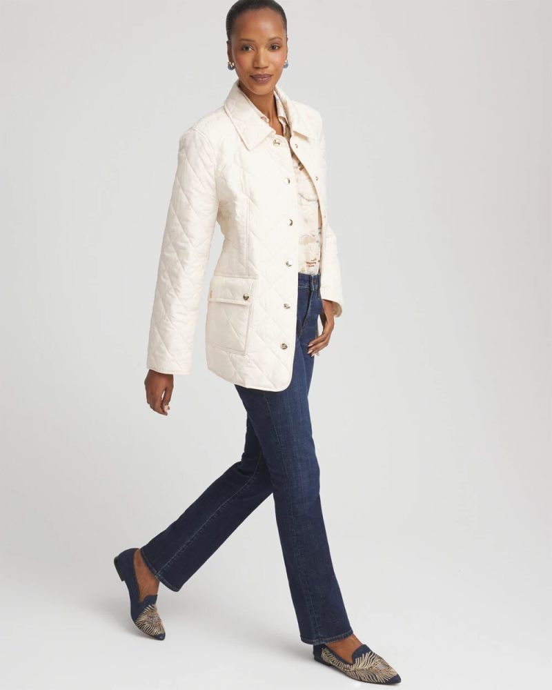 Chicos Quilted Barn Jacket - ENGLISH CREAM