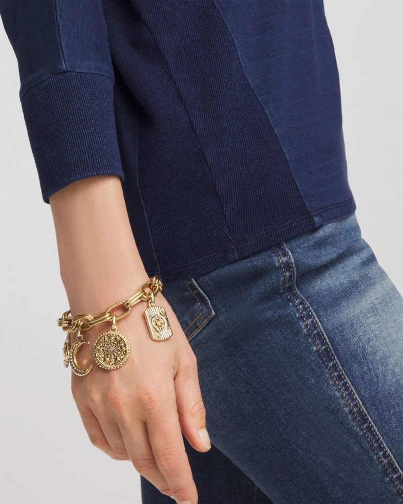 Chicos Gold Celestial Charm Bracelet - GOLD
