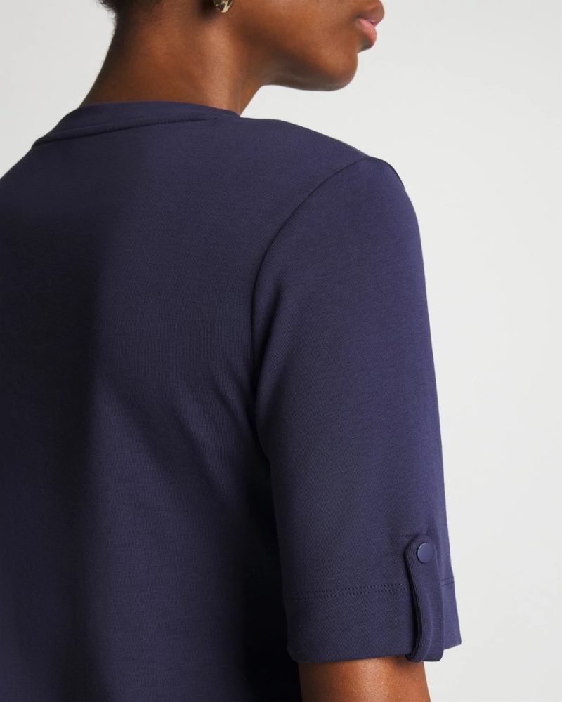 Chicos Pima V-Neck Tee - PASSPORT BLUE
