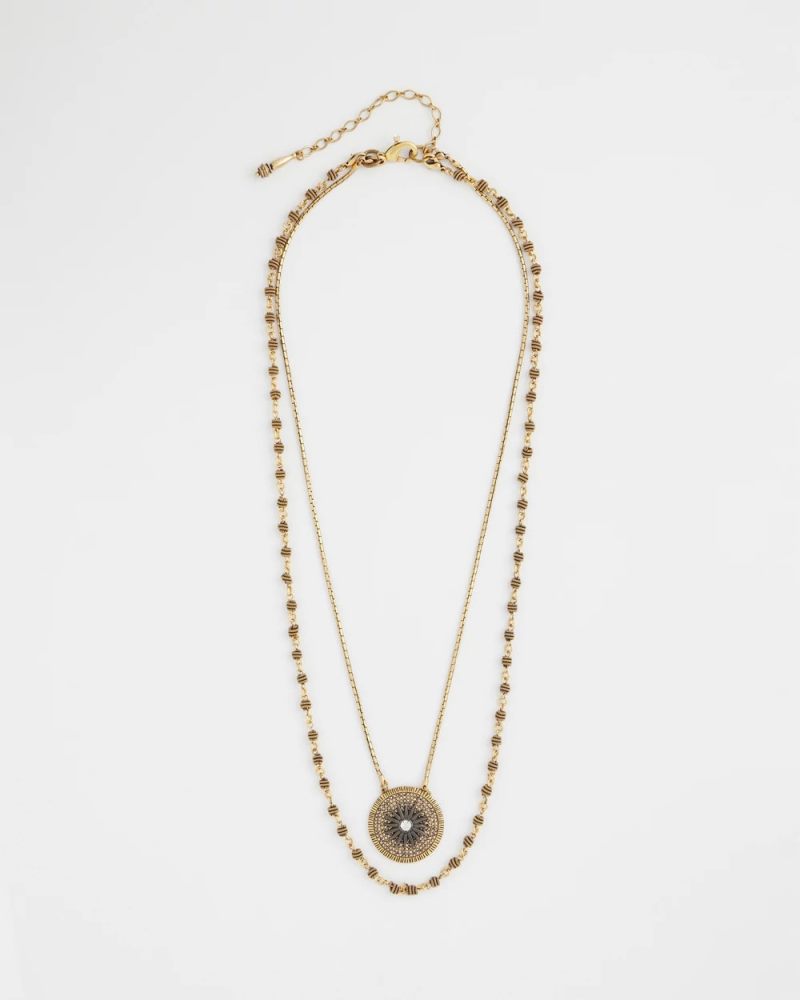 Chicos Convertible Multi-Strand Pendant Necklace - GOLD