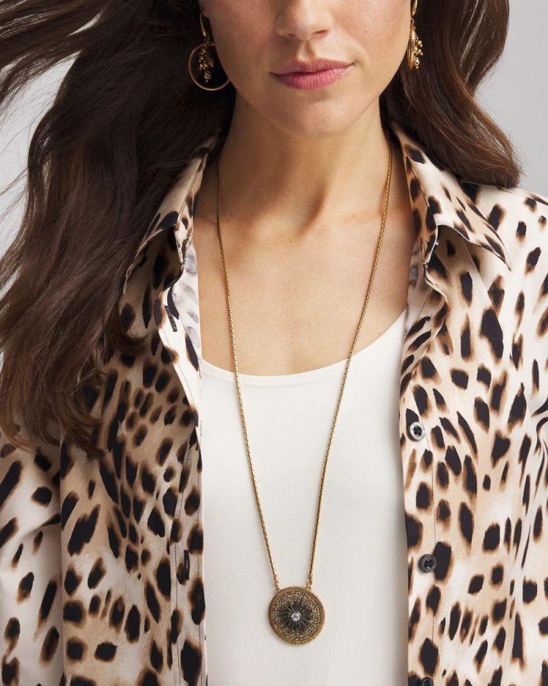 Chicos Convertible Multi-Strand Pendant Necklace - GOLD