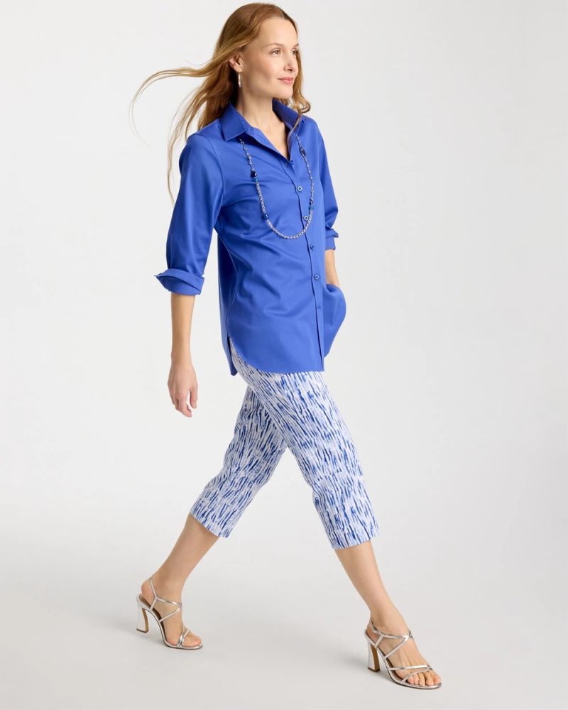 Chicos Brigitte™ Slim Infinite Lines Capri Pants - AMPARO BLUE