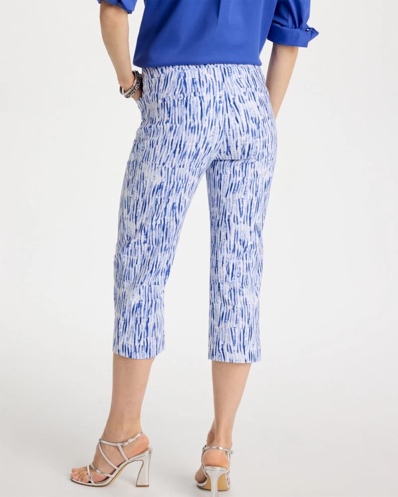 Chicos Brigitte™ Slim Infinite Lines Capri Pants - AMPARO BLUE