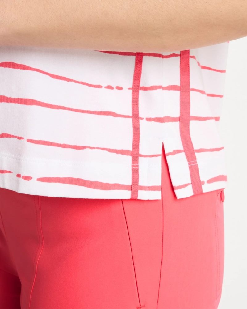 Chicos Zenergy® UPF Striped Dolman Tee - CALYPSO CORAL