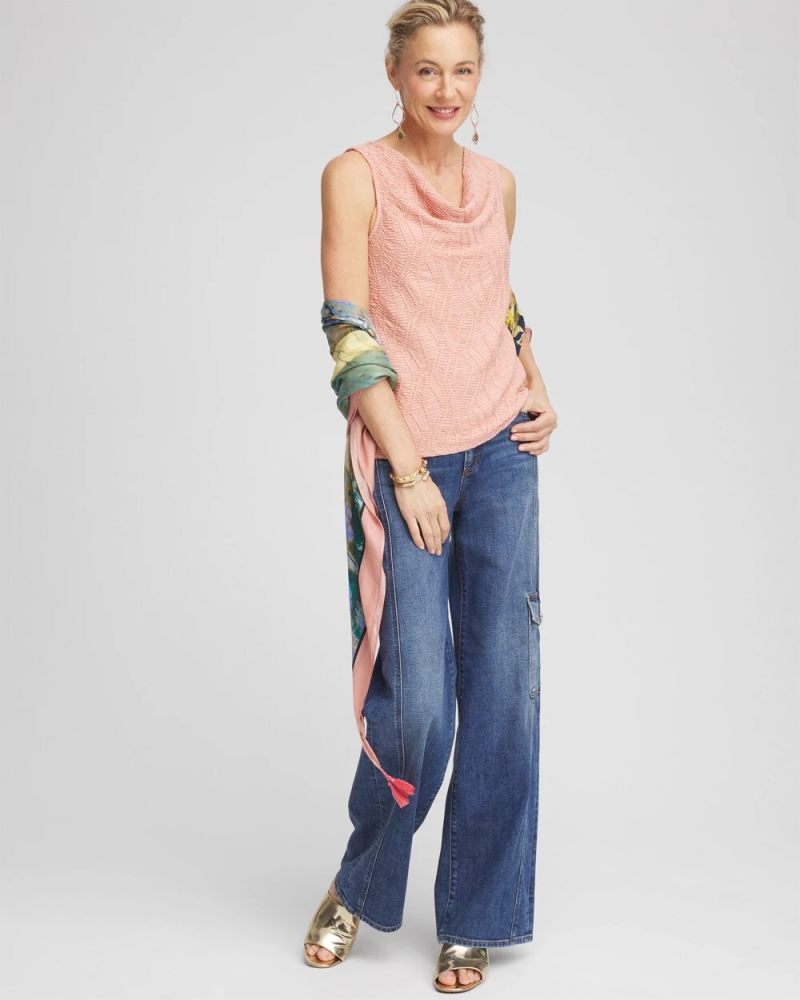 Chicos Cowl-Neck Tank - FRENCH BLUSH