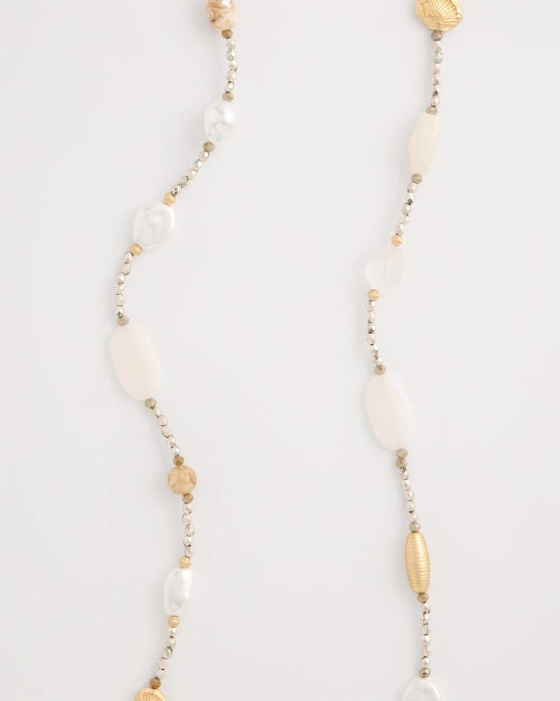 Chicos Neutral Shell Long Necklace - NEUTRAL