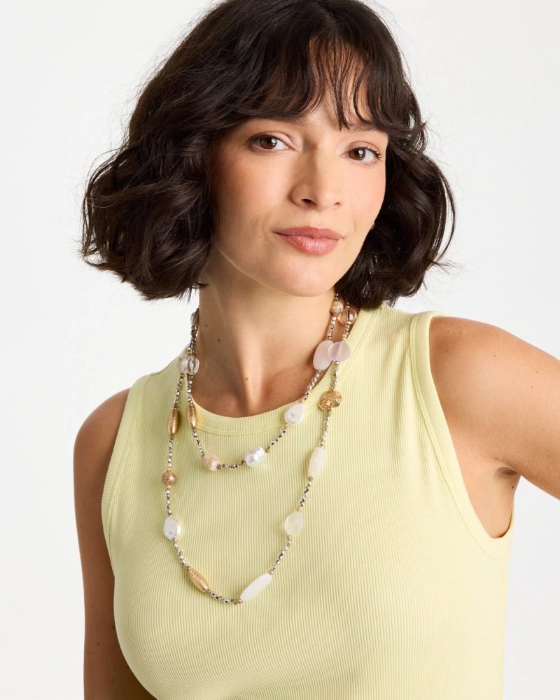 Chicos Neutral Shell Long Necklace - NEUTRAL