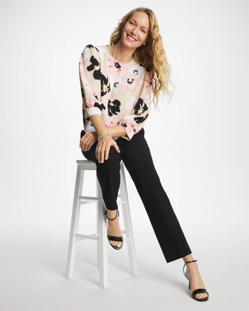 Chicos Satin Blossom Burst Top - SWEET BLOSSOM