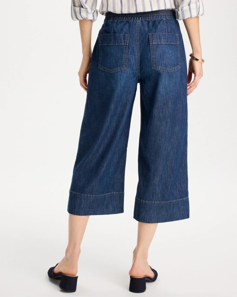 Chicos Lightweight Wide-Leg Capri Jeans - SOLANA INDIGO