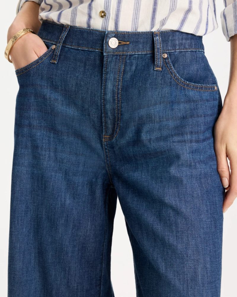 Chicos Lightweight Wide-Leg Capri Jeans - SOLANA INDIGO